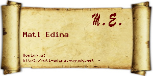 Matl Edina névjegykártya